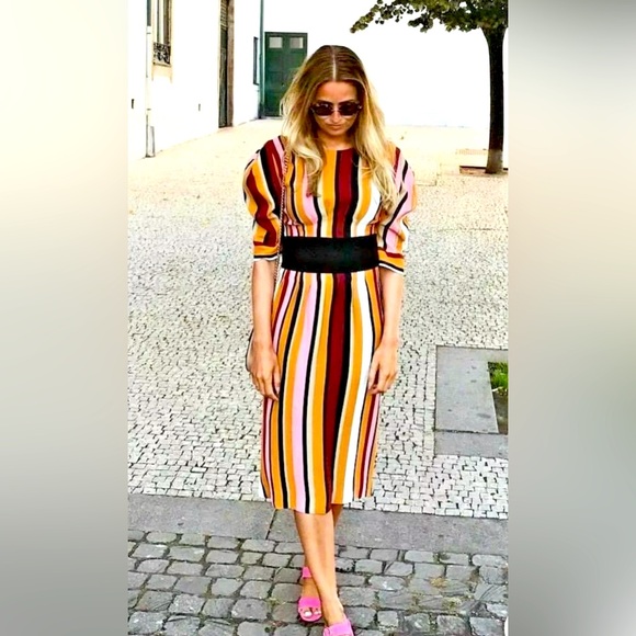 Zara Dresses & Skirts - Zara Midi Striped Studio Dress